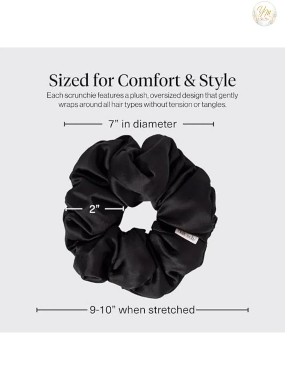 Satin Scrunchies for Women, 4 Pack - Soft, Creaseless, Gentle Hold Hair Ties